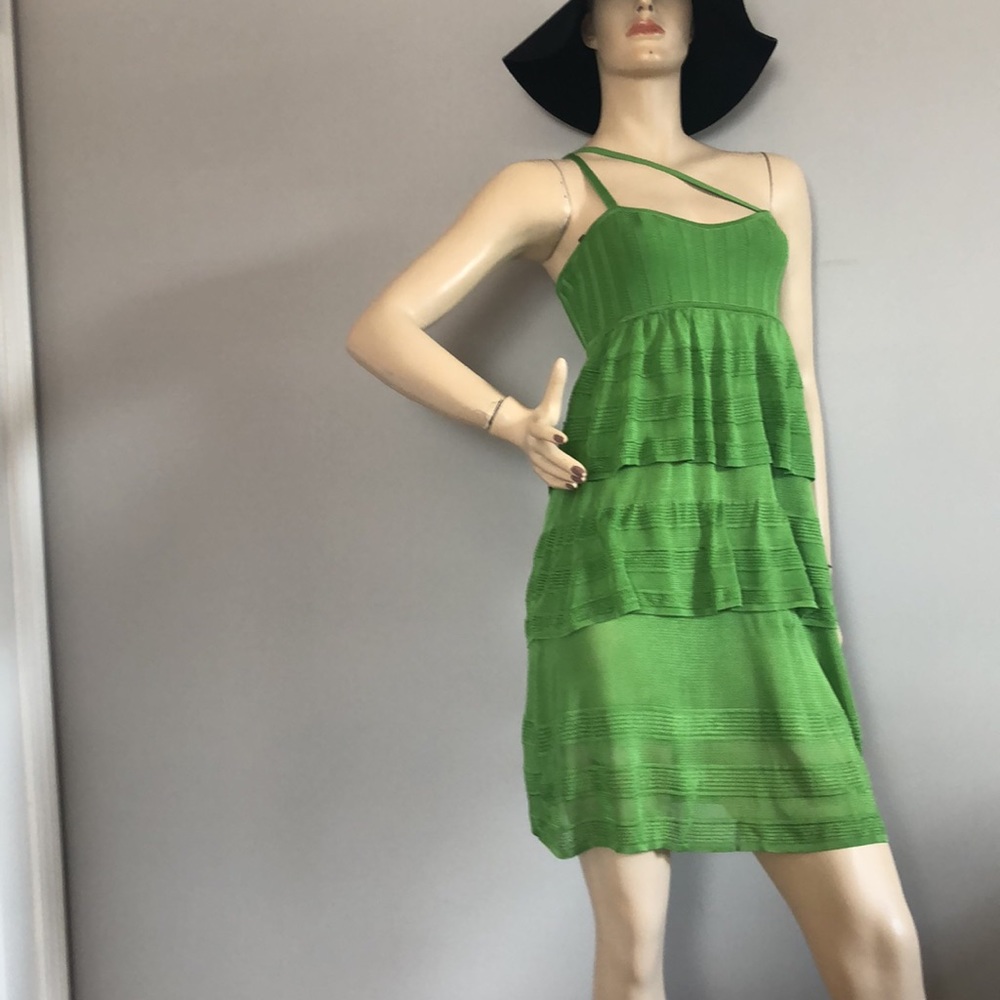 NWT.BEBE Top.Crossback BABYDL. Dress,Size M.Color Greenland.